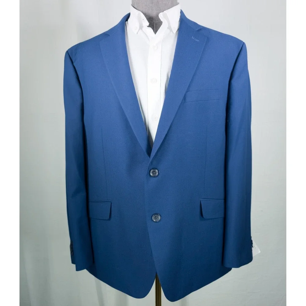 Kenneth Cole Reaction Mens Suit Jacket 48R Blue Blazer Business Casual NWT